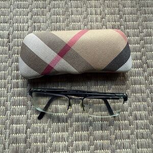 Authentic Burberry Eyeglasses B1354T 775 Black Metal Frames + Case Rx Lenses